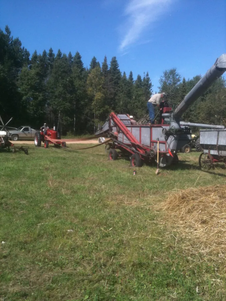 Setting up and testing our the Case threshing Machine.